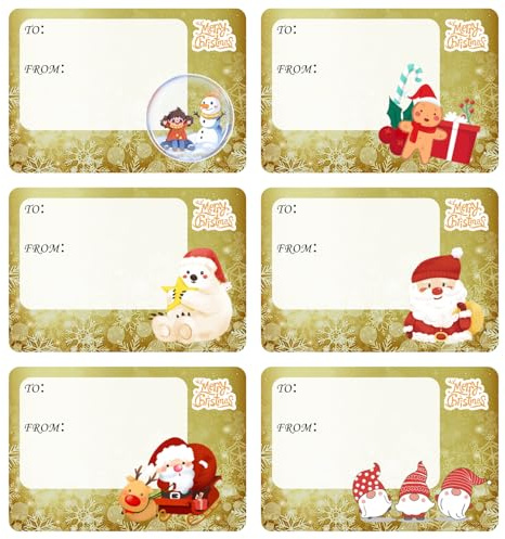 Christmas Labels Stickers 72 Pcs Christmas Name Gift Labels
