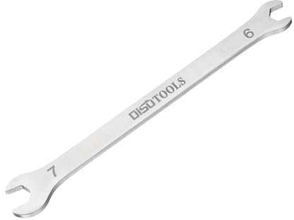 QUARKZMAN Chiave a Bocca Aperta Sottile 6mm x 7mm Metrica Placcata a Sabbiatura in Acciaio Inossidabile 3cr13, Chiave a Doppia Estremità Sottile per Manutenzione Domestica