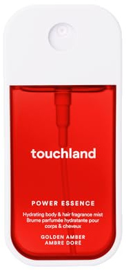 Touchland Hydrating Body & Hair Fragrance Mist – Golden Amber – 2 FL OZ Travel Size Perfume Spray – Notes of Jasmine Petals, Pink Lavender and Ruby Amber