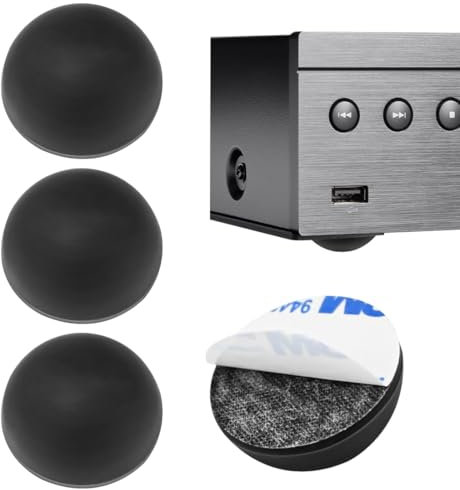 MOLZINY 4 Pezzi Piedini Isolanti Autoadesivi in Silicone Gommini Adesivi 30mm Piedini Gomma Nero Gommini Paracolpi Autoadesivo Gommini Antiscivolo Adesivi per Impianti Audio Elettrodomestici