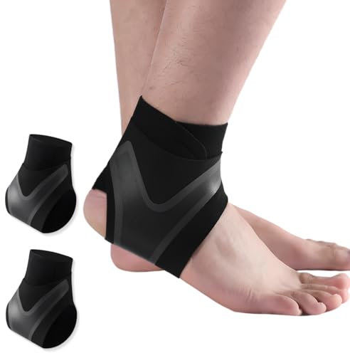 GGUFAY 1 Paire Chevillère Réglable, Chevillère Entorse,Attelle Cheville Sport, Elastique Support De Cheville, Chevillères pour Hommes et Femmes, Chevillère Réglable pour la Course à Sport(M)