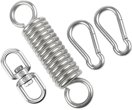 WENYOG Molla per Dondolo Sedie sospese for impieghi gravosi, Molla in Acciaio Inossidabile, Molla a Spirale, Altalena da Esterno, Amaca a Torsione, Gancio di Sospensione a Molla(Color 1)
