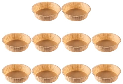 PACKOVE Set da 10 Stampi per Dolci da Forno in Carta Usa e Getta 16 Cm, Teglie Rotonde per Torte Monouso Resistenti al Calore, Tortiere per Cottura Uniforme di Dolci e Salati, Soluzione