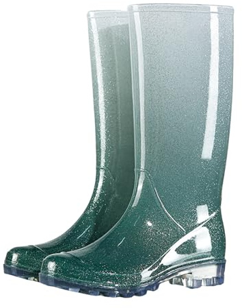Botas de lluvia para mujer, botas de goma altas para festivales, impermeables, cómodas, de caña alta, de goma, antideslizantes, para exteriores