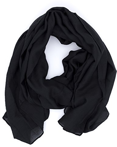 DOLCE ABBRACCIO by RiemTEX WILD CAT Damen Schal Halstuch Tuch aus Chiffon für Frühling Sommer Ganzjährig (Schwarz)