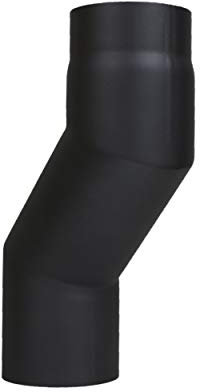 LANZZAS Coude à marches pour tuyau de poêle avec décalage de 120 mm, diamètre nominal 120 mm, couleur : noir métallisé.