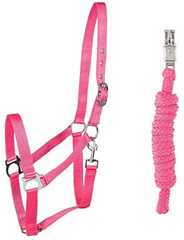 PFIFF 102931 - Set di cavezza e maglia con cavezza in plastica, motivo frangia rosa