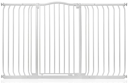 Bettacare Extra Tall Curved Top Hundgrind, 152cm - 161cm, Mattvit, Extra Höjd 100cm, Tryckmontering Husdjursgrind för Hund och Valp, Husdjursbarriär för Hund, Enkel Installation