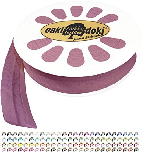 Sandras-Bastelladen 20m Schrägband/Einfassband Baumwolle Uni gefalzt Breite 20mm 776-Dunkel Altrosa