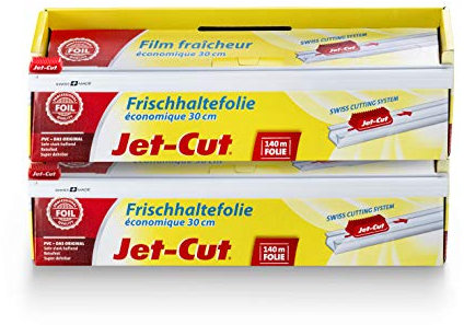 Jet-Cut Economique Frischhaltefolie zum Schneiden, 30cm x 140m, transparent, 2 Stück im Set