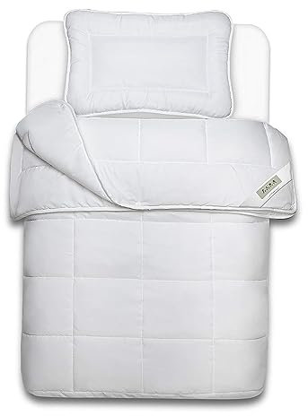 Julido 4-Jahreszeiten Kinder Bettenset – Bettdecke 100x135 cm (420g + 350g) & Kissen 40x60 cm (150g), Mikrofaser, Weich, Waschbar, Öko-Tex Standard 100, Allergikergeeignet