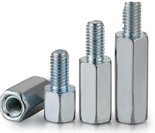 M3 M4 M5 M6 M8 Hex. Métrico macho hembra espárrago hexagonal espaciadores placa base espárrago espaciador pilares línea de bloqueo acero al carbono-M3 (rosca 6 mm), 9 mm (20 piezas)