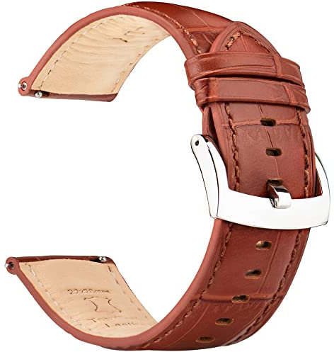OTTOODY Leder Uhrenarmbänder 18mm 20mm 21mm 22mm Armband Alligator Grain, Schnellverschluß Leder Uhren-Armband für Herren Damen, Hochwertige Ersatz Leder Uhrenarmband für Uhr und Smartwatch