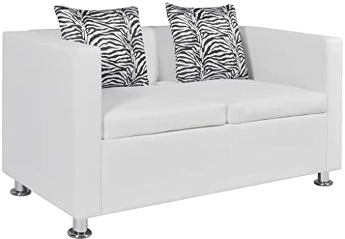 vidaXL Divano 2 posti in pelle artificiale bianca Chaise Lounge reclinabile