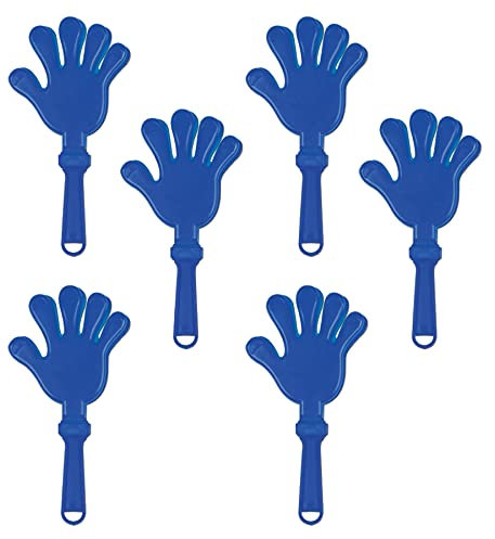 Beistle S60941-BAZ6 6 Stück Kunststoff-Handklöppel Für Schulgeist-Sport, Geburtstagsgeschenke, Blau