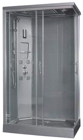 ONDEE - Cabina doccia idromassaggio SERY - Porta scorrevole - Cromo - 120x80cm