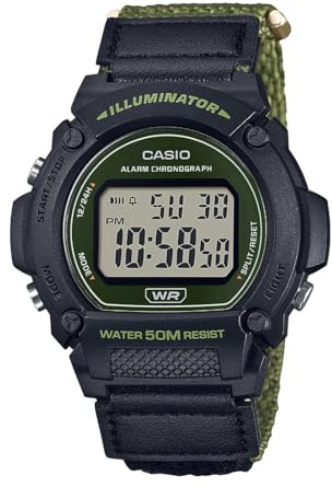 Casio Men's Digital Quartz Watch with Fabric Strap W-219HB-3AVCF