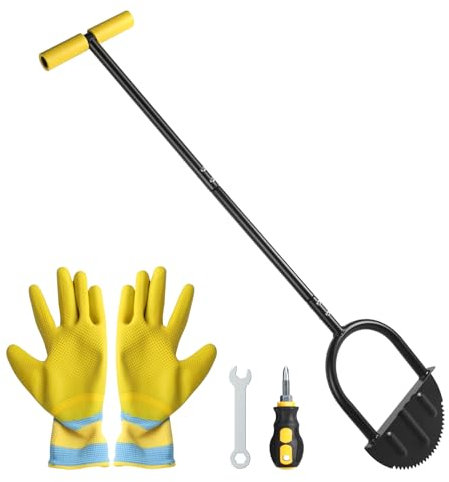 CPROSP Bordeadora de Césped Manual, Herramienta de Borde de Césped con Empuñadura en T 106cm, Bordeadora de Dientes de Sierra, Bordeadora Manual de Media Luna para Jardín, Parterres de Flores de Acera