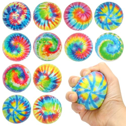 Augesak 12 Pcs Balle Anti-Stress, Colorées Stress Ball, Boule Anti Stress, Boules à Presser Sensorielle