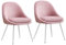 VASAGLE Esszimmerstuhl 2er Set, Küchenstuhl, bis 120 kg belastbar, Kissen mit 5,5 cm dickem Schaumstoff gepolstert, nach außen stehende Beine, für Büro Wohnzimmer, pastellrosa-wolkenweiß KDC184R01
