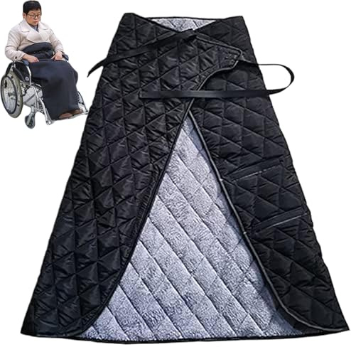 Manta de silla de ruedas, una manta de revestimiento de forro de viento impermeable a prueba de agua de 46 pulgadas con cintas de pasta, una cómoda cubierta de silla de ruedas para ancianos para pers