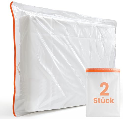 2 Artículos Funda Plastico Colchon 90x200 Cm (Espesor 30 cm) - Funda Colchon Mudanza con Cremallera - Pack Mudanza, Protector de Colchón, Almacenamiento, Mudanzas - Impermeable Y Resistente