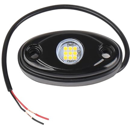 Walmeck LED Rock Lights, Exteriör Interiörbelysning för Bil, Yacht Cleat Lights, Under Body Wheel Well Light, IP67 för Lastbilar, Pickuper, Båtar med en Mängd Monokroma Alternativ (Vit)