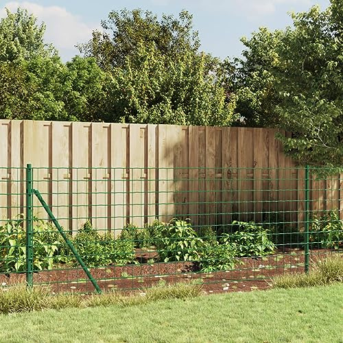 Nqyjm Recinzione per esterni Decorativa Recinzione in rete metallica con flangia verde 0.8x25 m, Recinzione per animali Recinzione per pollame per giardino, cortile, terrazza