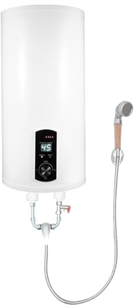 Varmvattenbehållare panna 50 l/80 l/100 l/120 l, elektrisk varmvattenbehållare, 2 000 W värmeeffekt, läckageskydd, termostop-funktion, värmetemperaturområde 25–75 ℃, för kök toaletter husvagnar (80