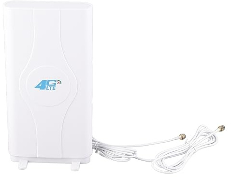 4G LTE-antenn, ASHATA 4G högpresterande LTE-antenn 88dBi nätverk med hög förstärkning Ethernet-förstärkare, TS9 / SMA / CRC9 4G LTE riktad antennsignalförstärkare antenn vit (SMA)