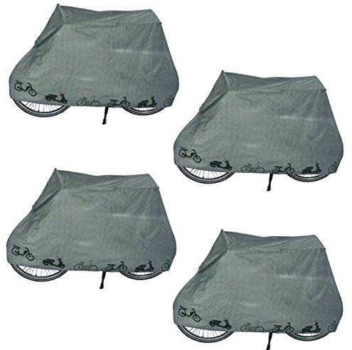 HAC24 4er Set Fahrradgarage Fahrrad Schutzhülle Wasserdicht Abdeckplane Zweiradgarage Grau Rollerabdeckung Moped Schutzhaube