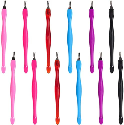 Geviro 12 Pieces Nail Cuticle Remover Trimmer Pusher Manicure Dead Skin Removal Tool Nail Art Tools，6 Colors