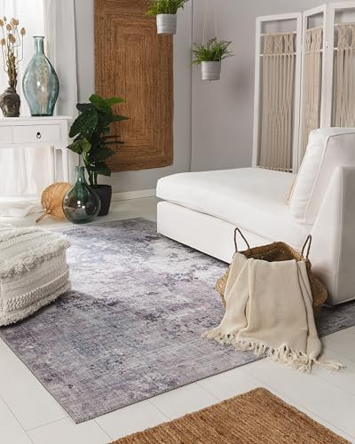 benuta Pop Teppich Laury - Grau 200x300 cm - Kunstfaser - Rechteckig & im Style: Abstrakt - Pflegeleicht für Wohnzimmer Schlafzimmer
