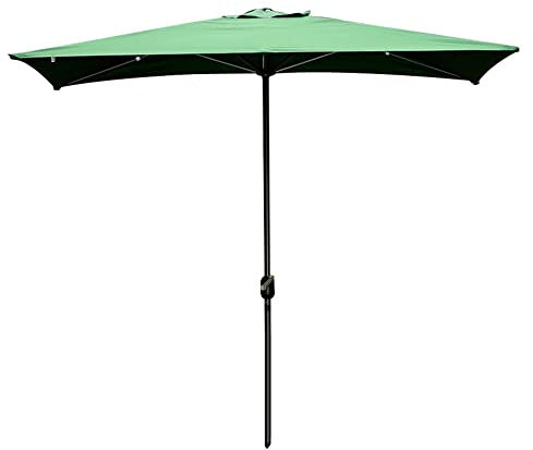 GALLIN Mezzo Ombrellone da Giardino Inclinabile Ombrellone da Mercato Rettangolare Parasole Ombrellone da Muro 195 * 100cm Ombrellone da Sole (Color : Dark Green)