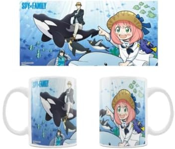 Crunchyroll - Spy x Family - Meerestiere - Tasse, Mug - 320 ml - original & lizensiert, Blau und Grün