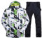 ALSOGO Herren Ski Jacke und Hosen Set Ski Anzug Winter Wasserdicht Winddicht Kapuze Schneemantel 2-Stücke Snowboard Sets 336-gr-Black L