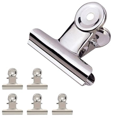 5 PZ Mollette Chiudi Sacchetti, Graffette da Cucina, Clip in Acciaio Inox 31 mm Mantieni Cibo Fresco per Biscotti, caffè, Pane, Snack, Patatine, Cibo