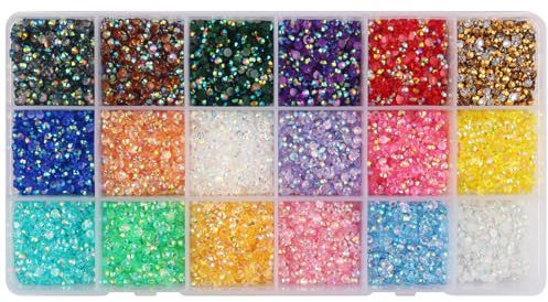 RUUKON 18 Farben 3 mm flache Rückseite Harz Kristall AB Jelly Strasssteine für Handwerk Nägel Kleidung Gesicht Schuhe Tumblers Dekoration