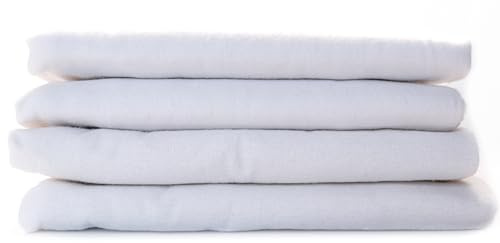 FENSILO Panni in molton, 80 x 80 cm, confezione da 4 pannolini in flanella in 100% cotone, per bambini o ragazze, wit 07