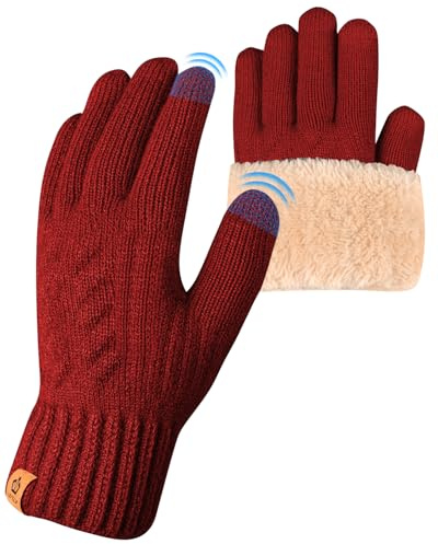 Guantes térmicos de invierno ARFNKIM - Guantes cálidos con forro de polar y pantalla táctil, elásticos, para correr, esquiar, andar en bicicleta, montar a caballo, hacer senderismo, acampar - Hombres