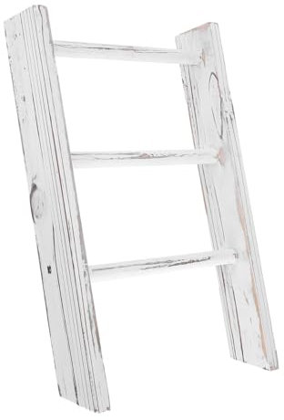 Porte-serviettes échelle rustique pour salle de bain - Petite échelle décorative pour comptoir de ferme, porte-serviettes de salle de bain