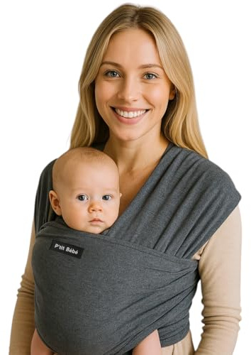 Echarpe de portage bebe adaptée aux nouveau-nés de 3 à 15 Kg. Confortable, physiologique et Ergonomique, Flexible et Résistante, Facile à nouer. Légère,Mains libres Taille: 5,3 x 0,58 m