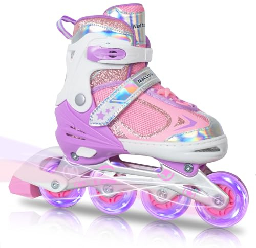 Nattork Blade Roller Skates for Boys with Light Up Wheel, Outdoor & Indoor Illuminating Inline Skates