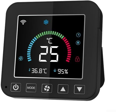 Zoegneer Thermostat infrarouge WiFi pour appareil intelligent écran LCD couleur infrarouge télécommande noir pour la gestion de la température et de l'humidité de la maison