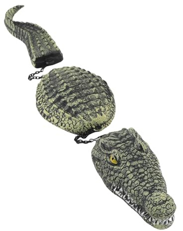 ciciglow Testa di Alligatore Galleggiante di Stagno, Piscine per Esterni Fluttuanti Testa Finta, Decorazione di Sculture Galleggianti a 3 Sezioni per Decorazione della Piscina da Giardino