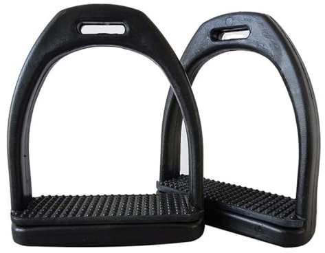 YPREWY Estribos fáciles de limpiar para deportes ecuestres con superficies de goma antideslizantes y construcción ligera, estribos de larga distancia