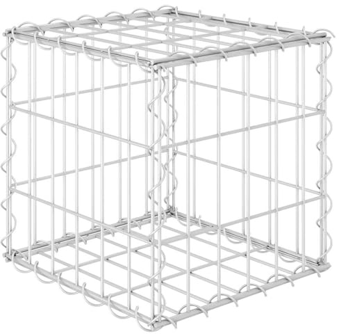 Gecheer Gabbione letto rialzato in acciaio, struttura cubica 30x30x30 cm, resistente e versatile, fioriera moderna per giardino, patio e arredo esterno
