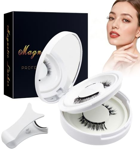 Pestañas Postizas Magnéticas, Pestañas Magnéticas con Aplicador,Fáciles de Colocar y Quitar, Kit de Pestañas Postizas Reutilizables de Look Natural