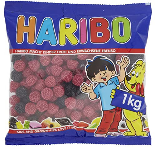 Haribo Berries, Caramelle Gommose, Gusto Frutta (More e Lamponi), Ideali Per Feste E Dolci Momenti Di Relax - 1kg