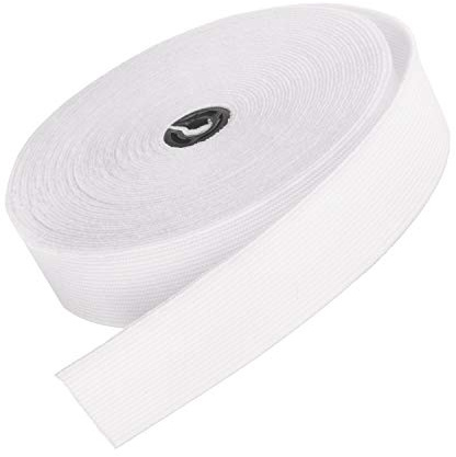Wide Elastic for Sewing - 20mm Flat White Elastic Band, Strong, 6 Metres | Waistbands, wig grips, headbands, cuffs, knickers, pyjamas, non roll woven edges
